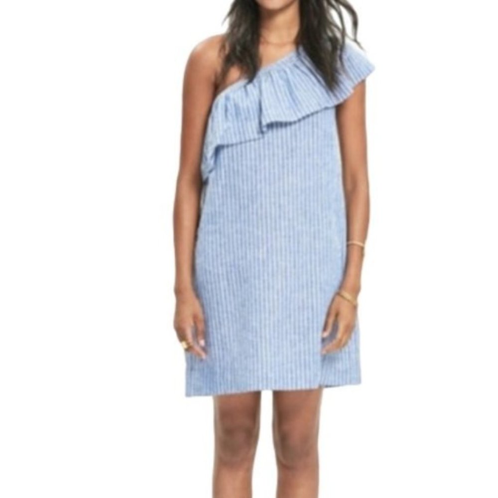 MADEWELL Striped one shoulder dress